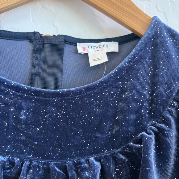 J.CREW CREWCUTS GIRLS  SPARKLY VELVET JUMPSUIT Blue , Size 10 - Picture 3 of 5